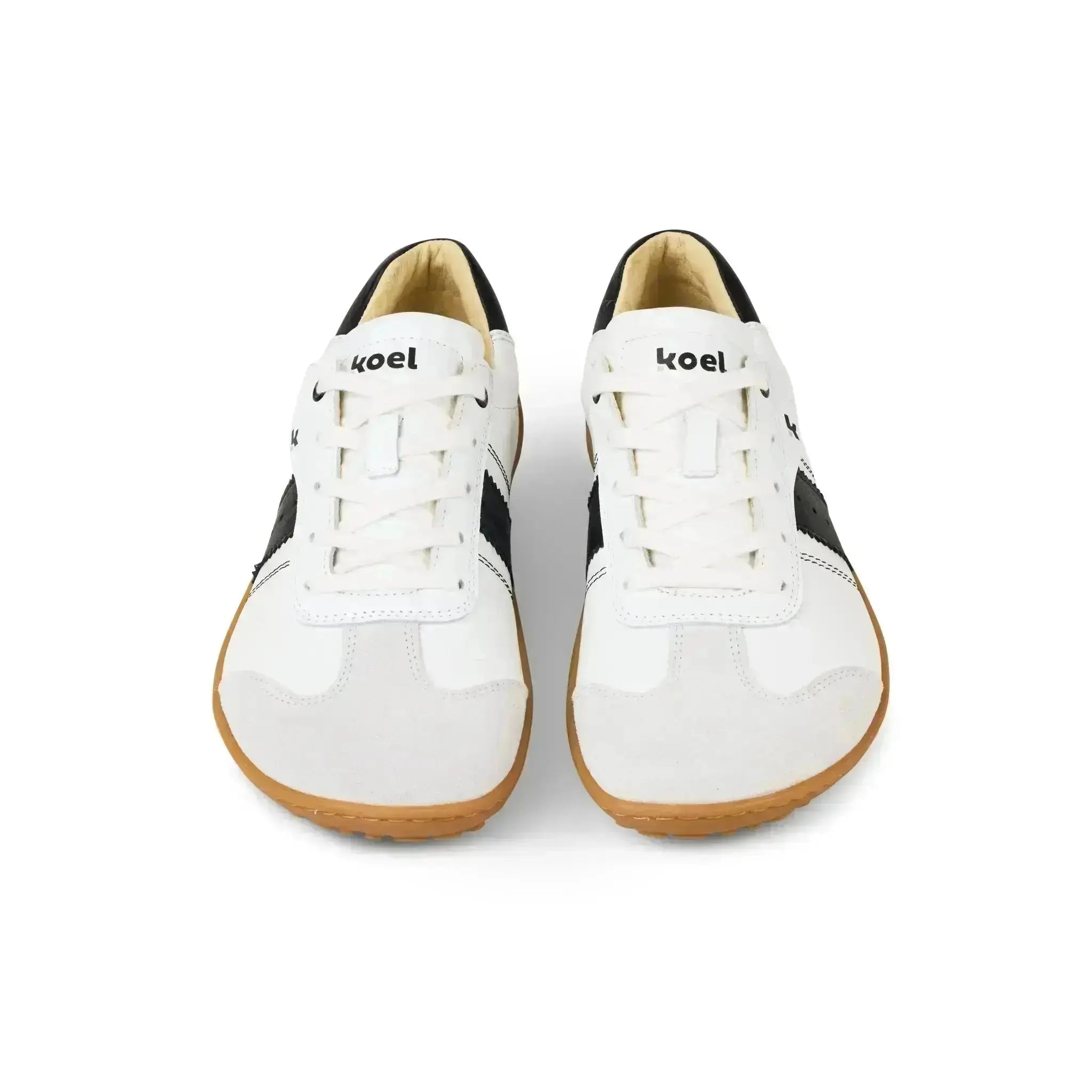 Koel - ILA Napa Suede 3.0 Off White/Black - Zapatillas Barefoot Retro de Piel para mujer blancas