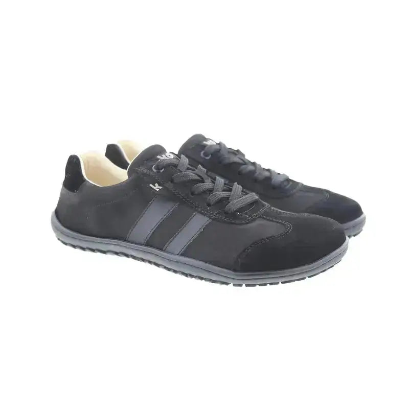 Koel - ILA Nubuk Black - Zapatillas Barefoot Retro de Piel para mujer negras