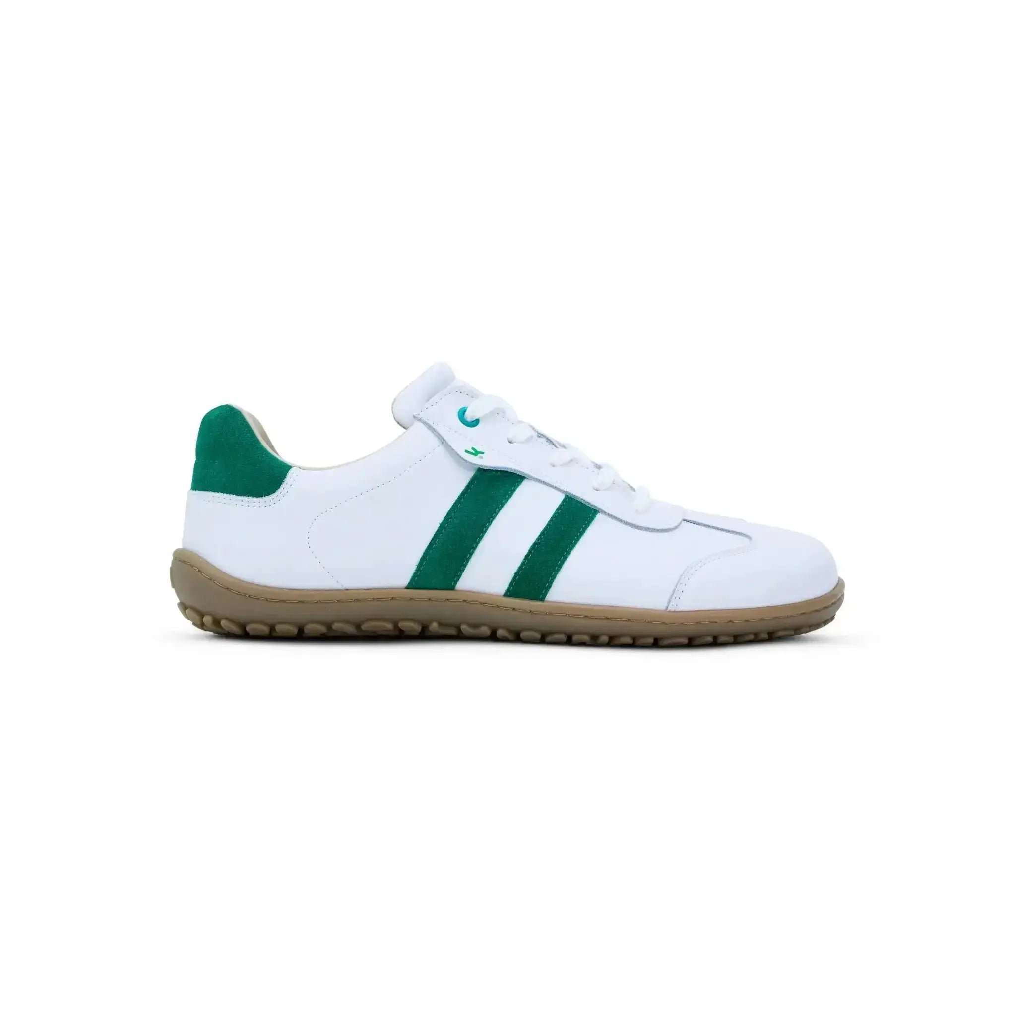 Koel Men - ILO Napa Off White/Green - Zapatillas Barefoot Retro de piel blancas con verde para hombre