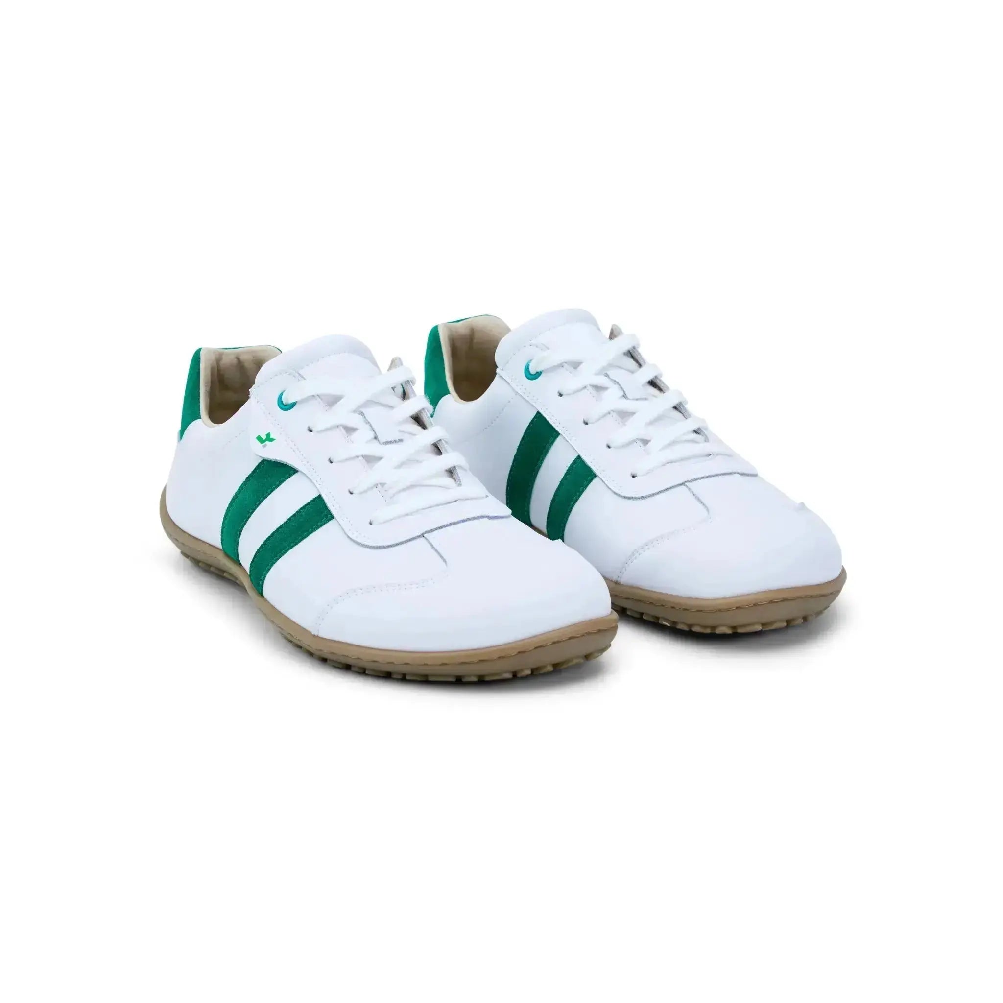 Koel Men - ILO Napa Off White/Green - Zapatillas Barefoot Retro de piel blancas con verde para hombre