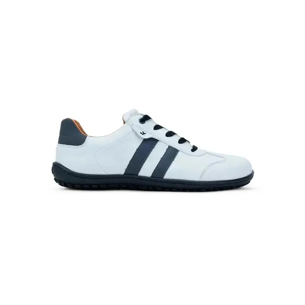 Koel Men - ILO Napa Off White/Grey - Zapatillas Barefoot Retro de piel blancas con gris para hombre