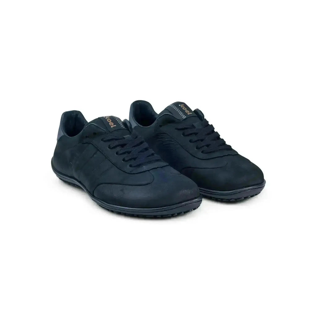 Koel Men – IDO Leather Black - Zapatillas Barefoot Casual negras para hombre