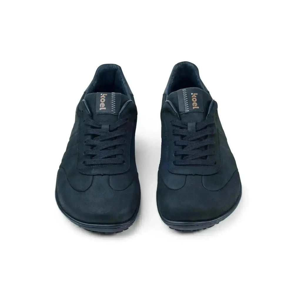 Koel Men – IDO Leather Black - Zapatillas Barefoot Casual negras para hombre