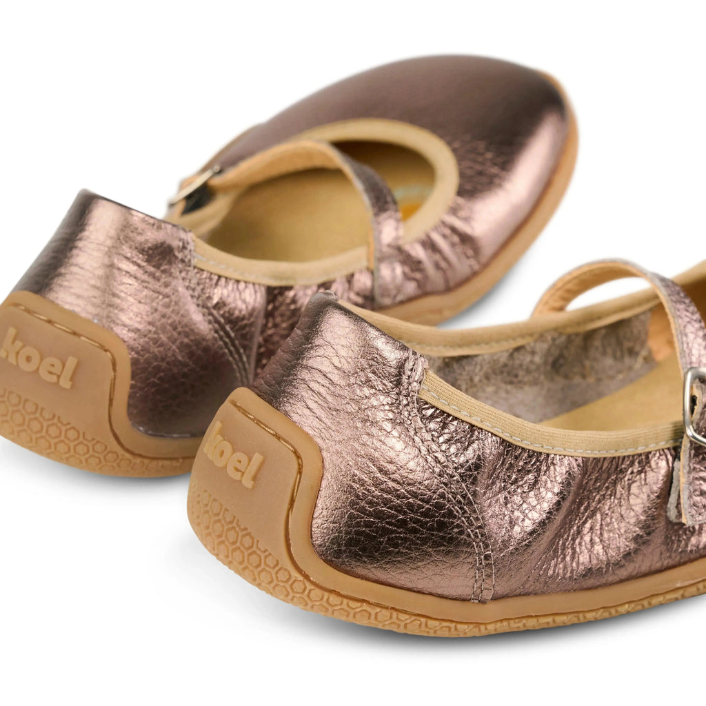 Koel - Valeria Leather Bronze - bailarinas barefoot de cuero bronce