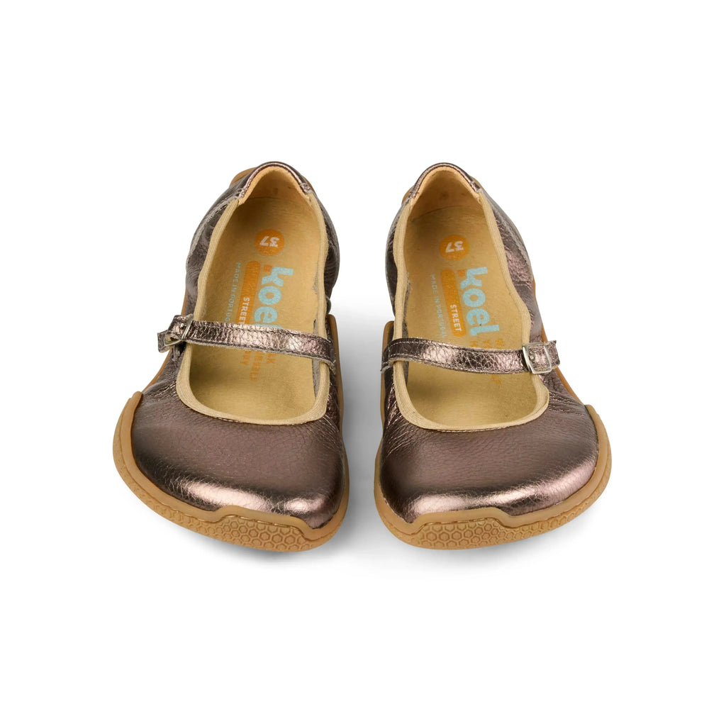 Koel - Valeria Leather Bronze - bailarinas barefoot de cuero bronce