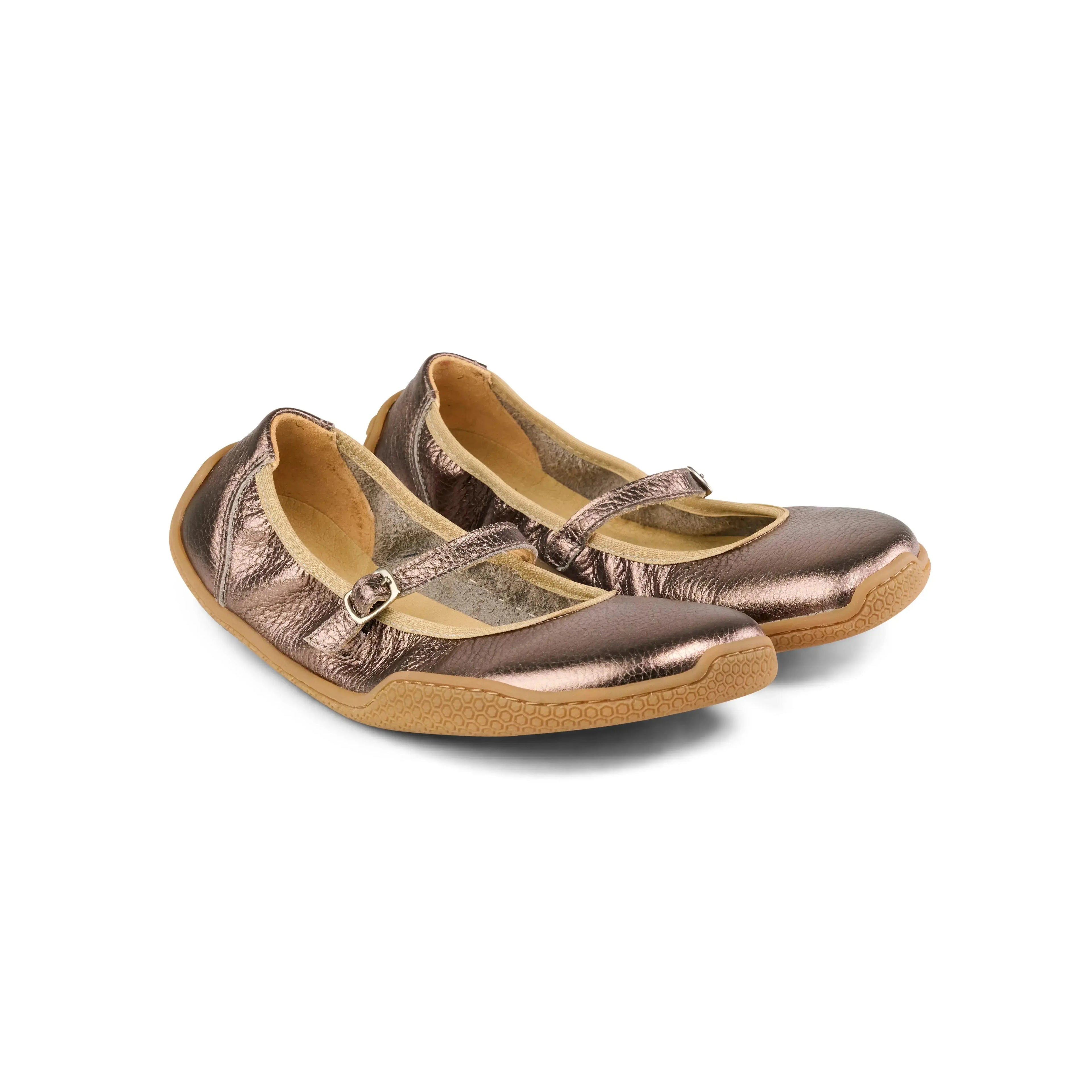 Koel - Valeria Leather Bronze - bailarinas barefoot de cuero bronce