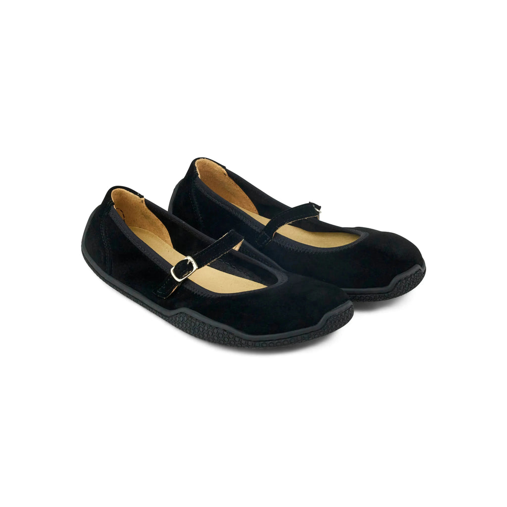 Koel - Valeria Suede Black - bailarinas barefoot de ante negras