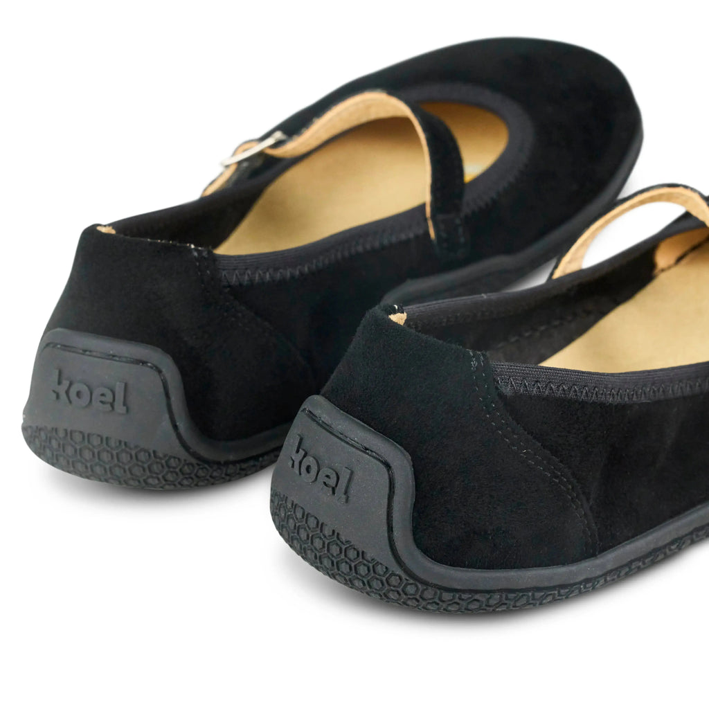 Koel - Valeria Suede Black - bailarinas barefoot de ante negras