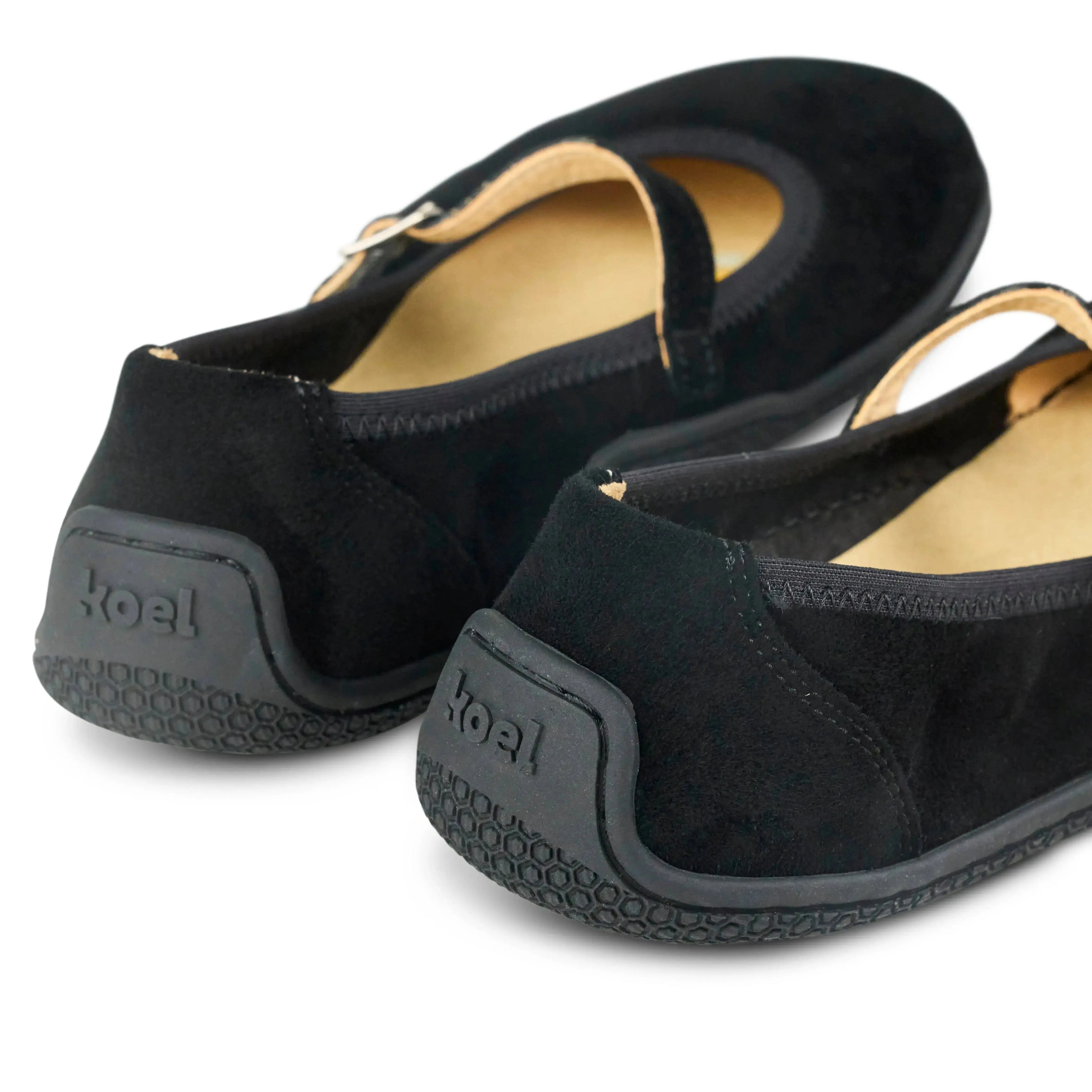 Koel - Valeria Suede Black - bailarinas barefoot de ante negras