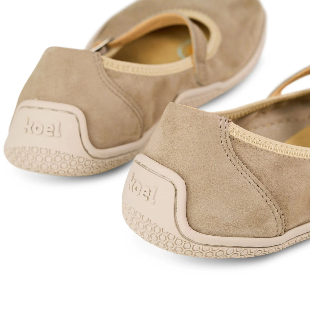 Koel - Valeria Suede Taupe - bailarinas barefoot de ante marrones