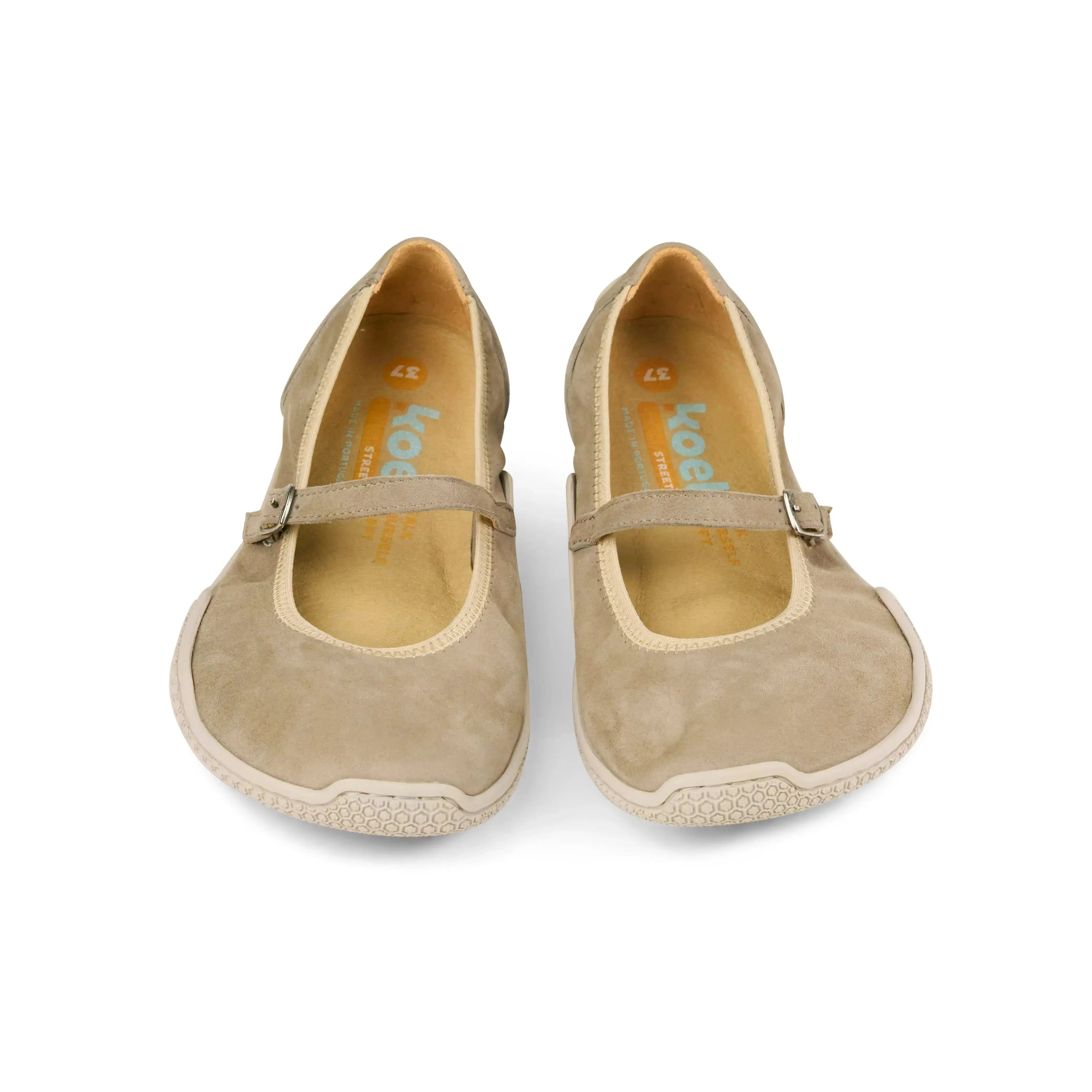 Koel - Valeria Suede Taupe - bailarinas barefoot de ante marrones
