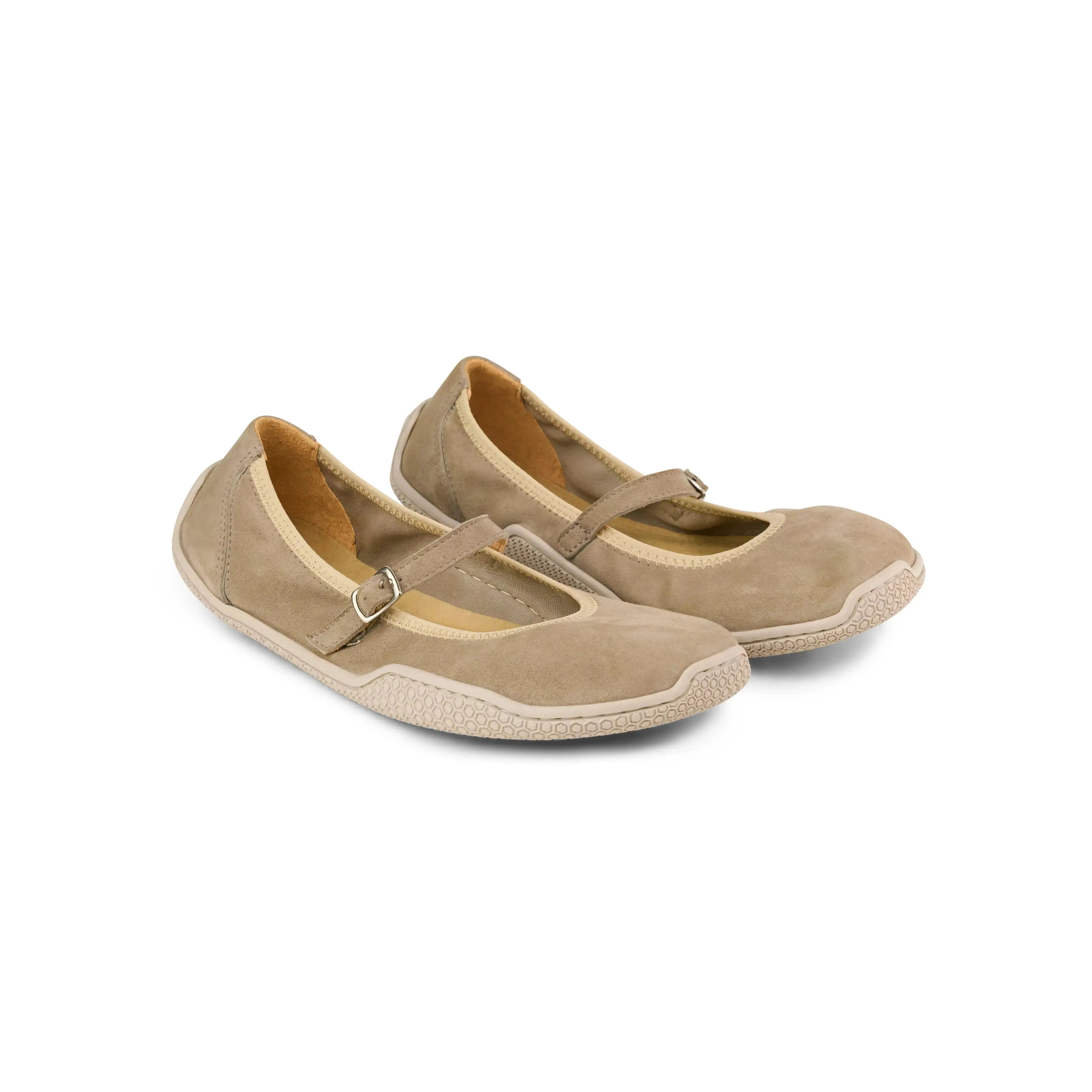 Koel - Valeria Suede Taupe - bailarinas barefoot de ante marrones