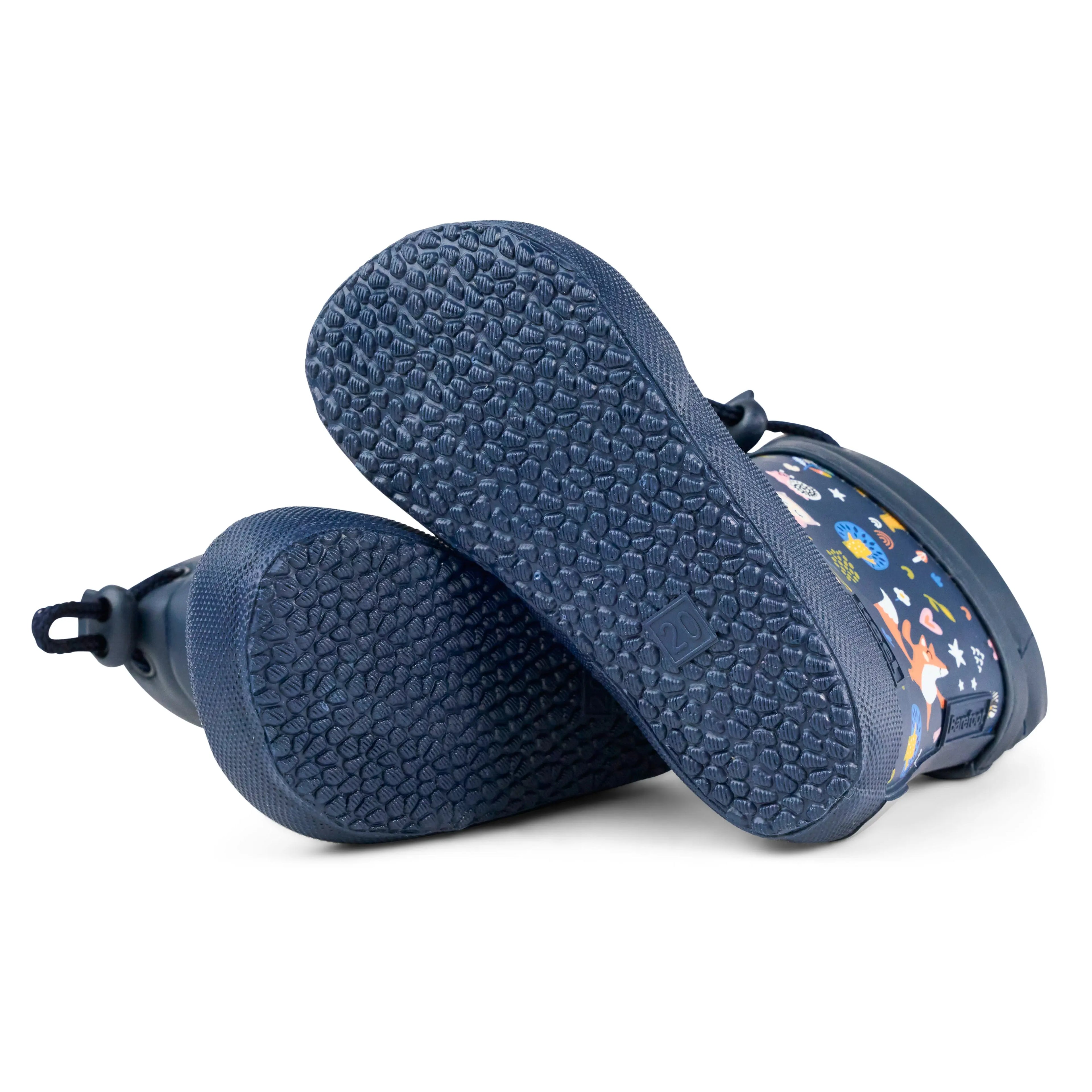 Koel Wibi Bear Blue - botas de agua respetuosas de primeros pasos azules con estampado de ositos  Cacles Barefoot
