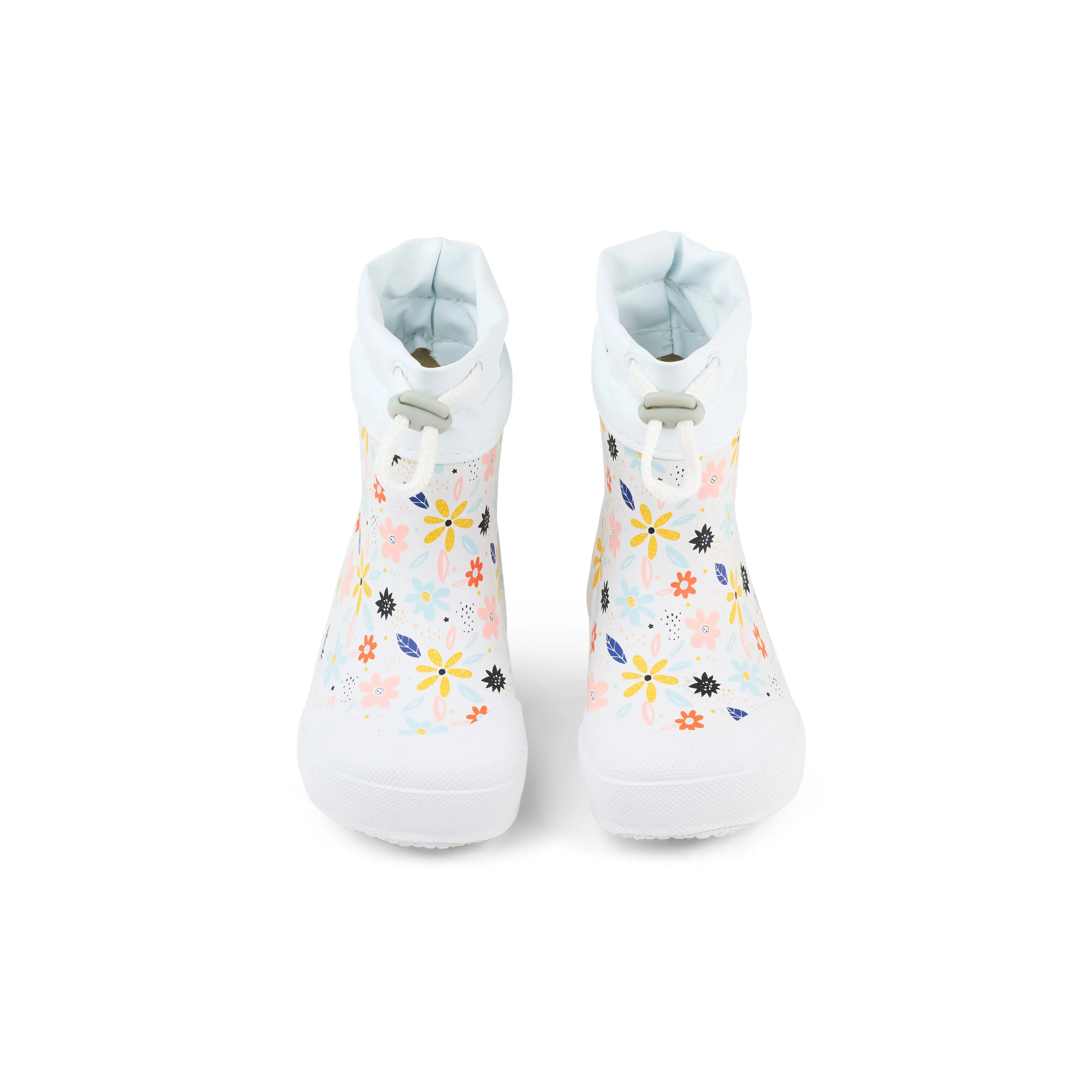 Koel Wibi Flowers White - botas de agua respetuosas de primeros pasos blancas con flores  Cacles Barefoot