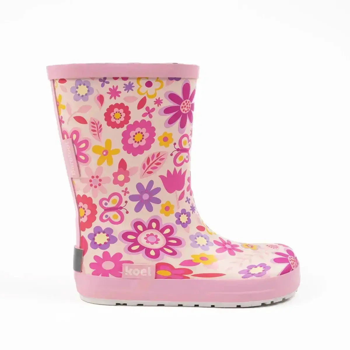 Koel4kids - Wellie Fuchsia Flowers - botas de agua barefoot infantiles
