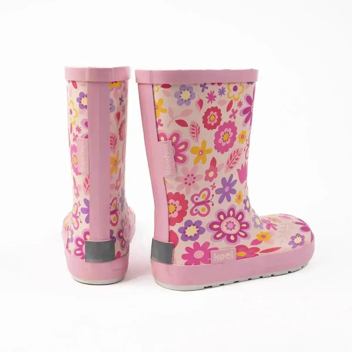 Koel4kids - Wellie Fuchsia Flowers - botas de agua barefoot infantiles