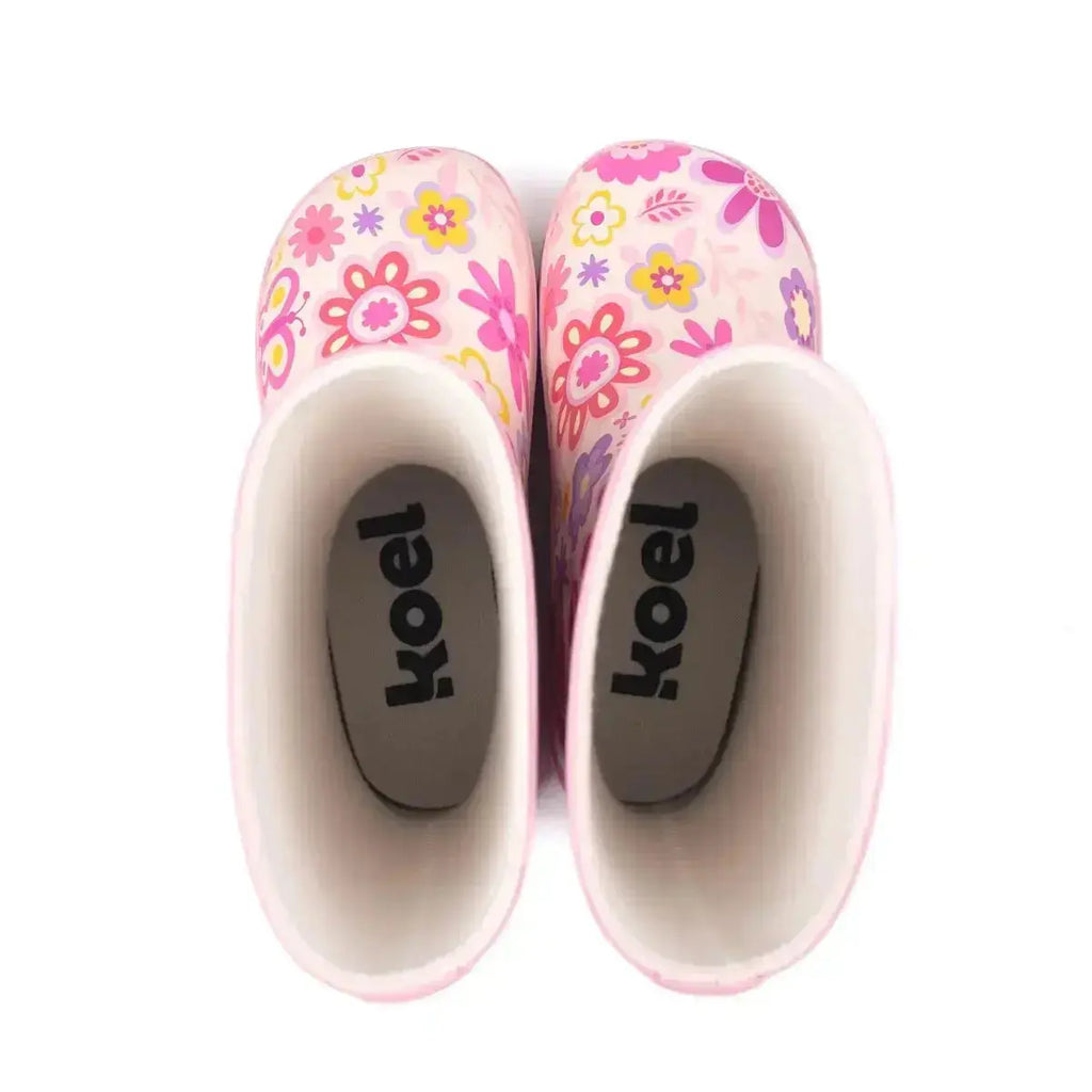 Koel4kids - Wellie Fuchsia Flowers - bottes de pluie barefoot