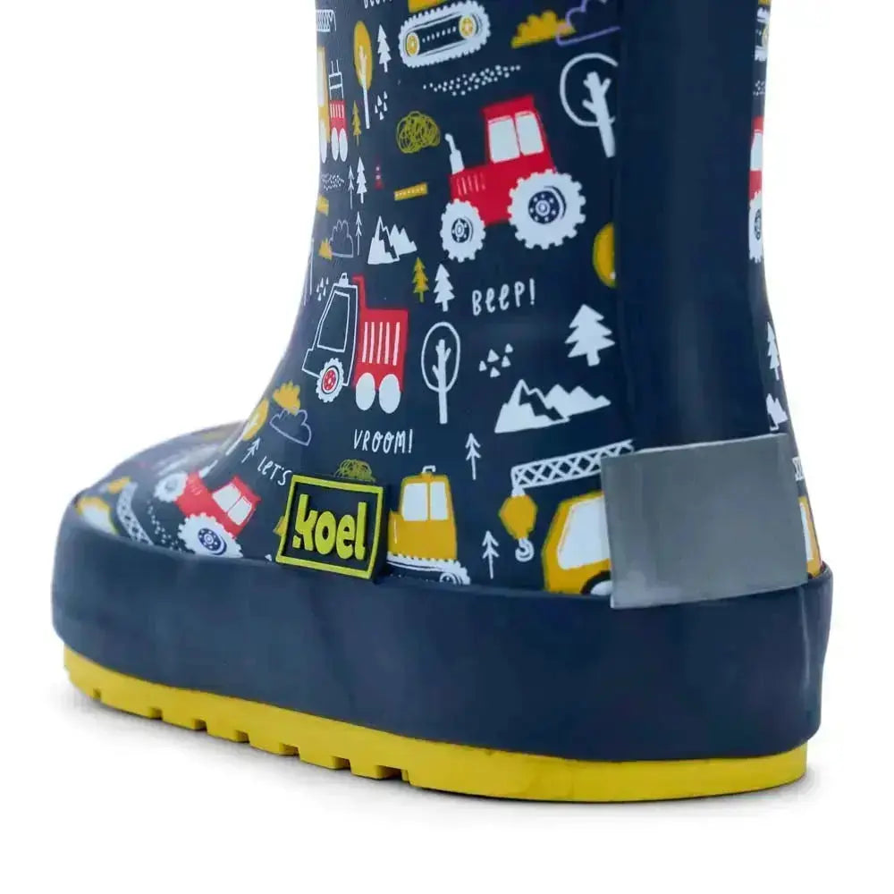 Koel4kids - Wellie Tractor Bleu - bottes de pluie barefoot