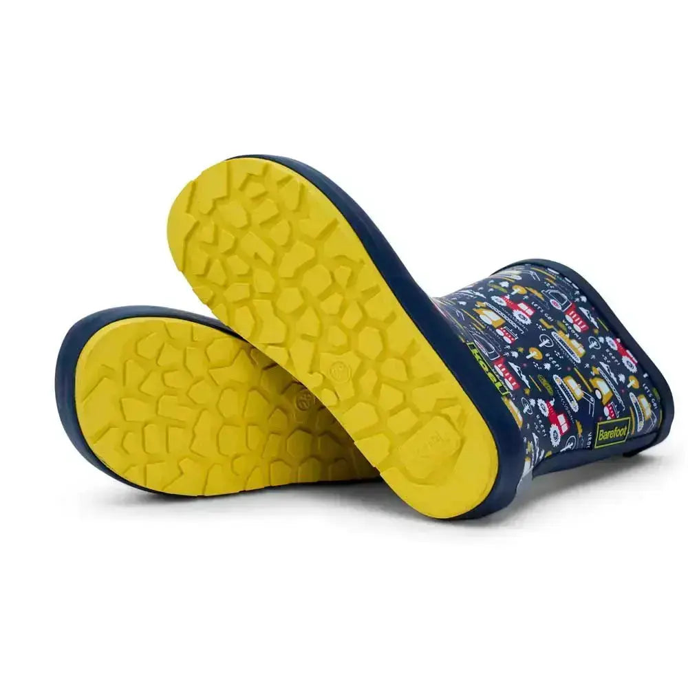 Koel4kids - Wellie Tractor Blue - botas de agua barefoot infantiles