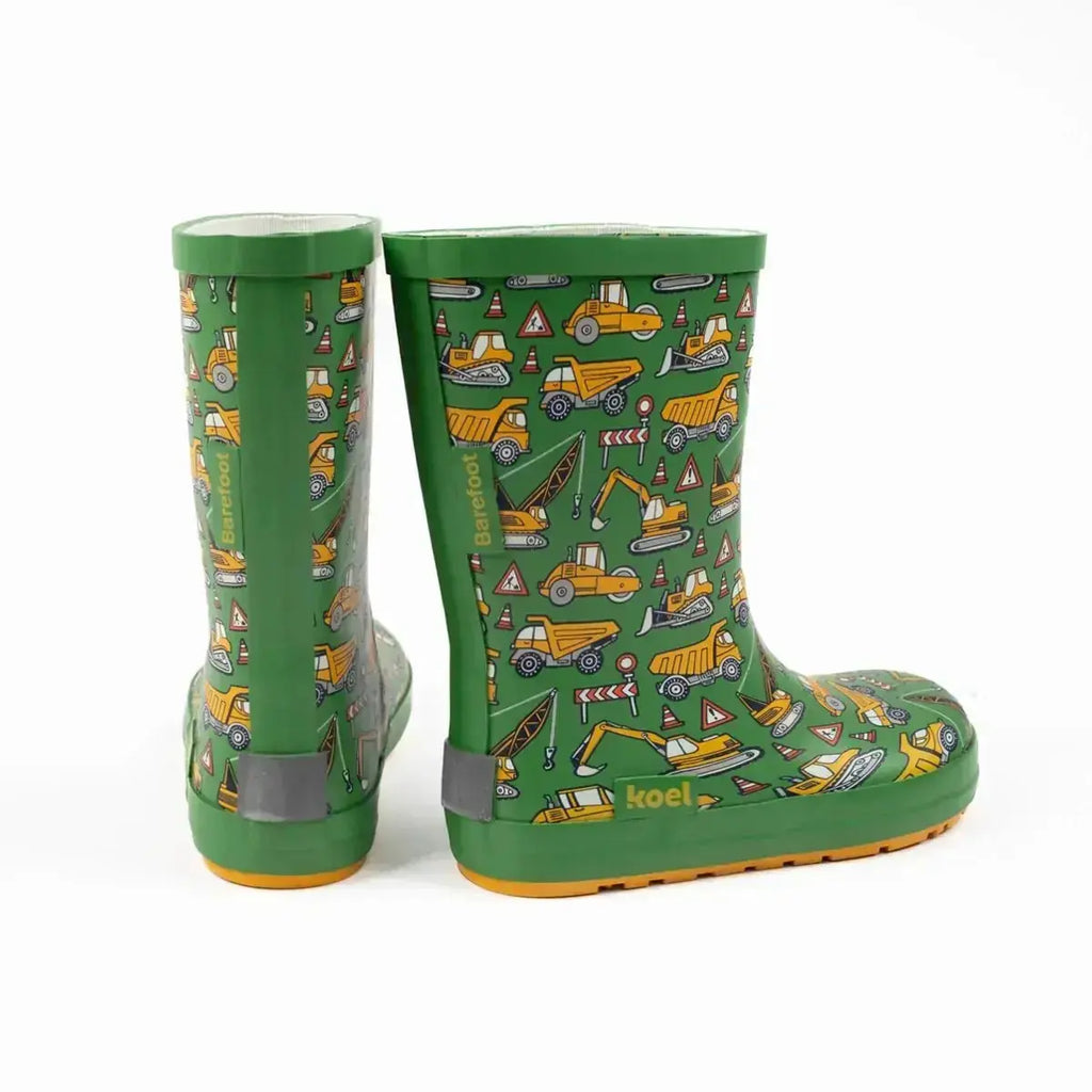 Koel4kids - Wellie Tractor Green - botas de agua barefoot infantiles