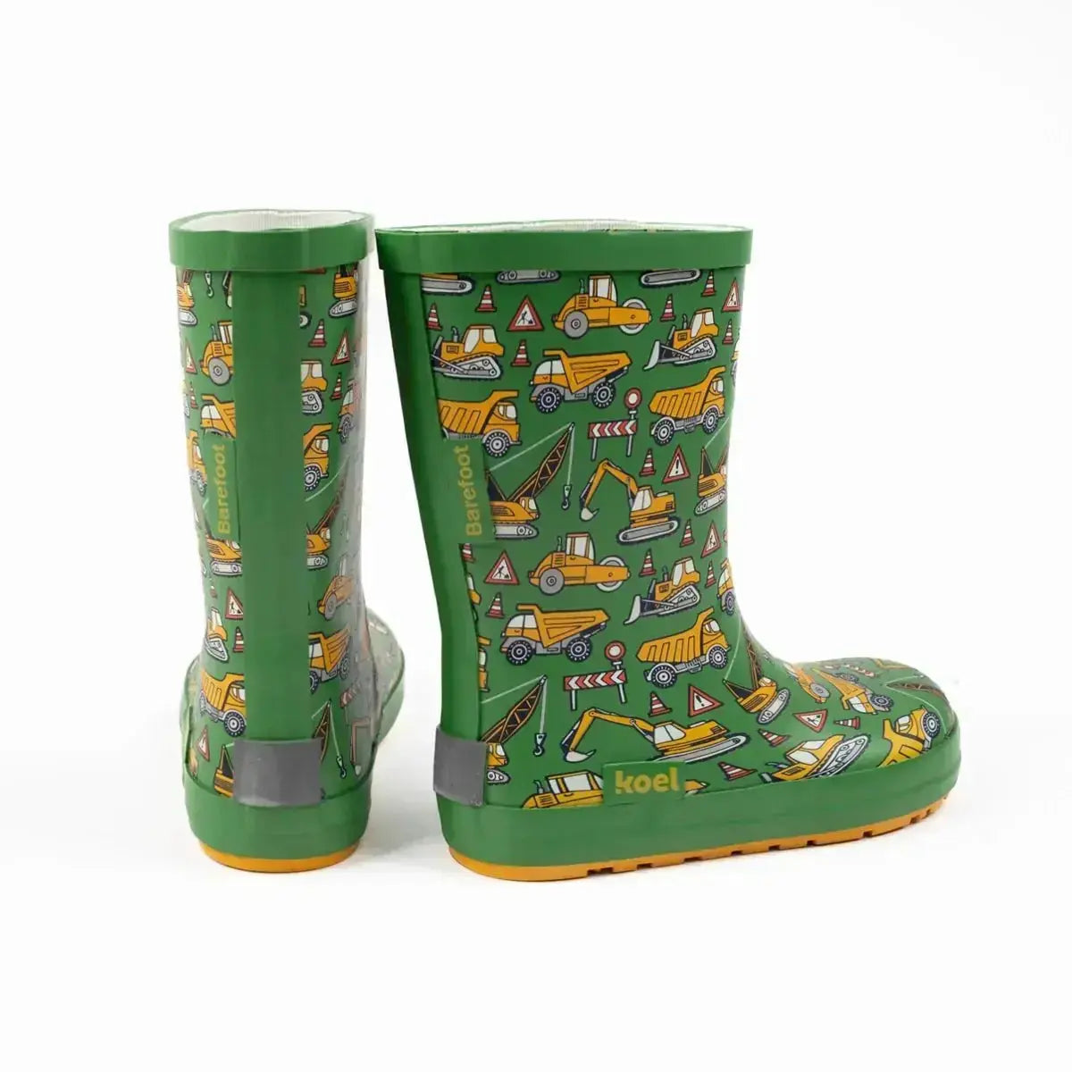 Koel4kids - Wellie Tractor Green - botas de agua barefoot infantiles