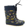 Koel4kids - Wellie Toggle Tractor Blue - botas de agua barefoot infantiles cordón ajustable y borreguito