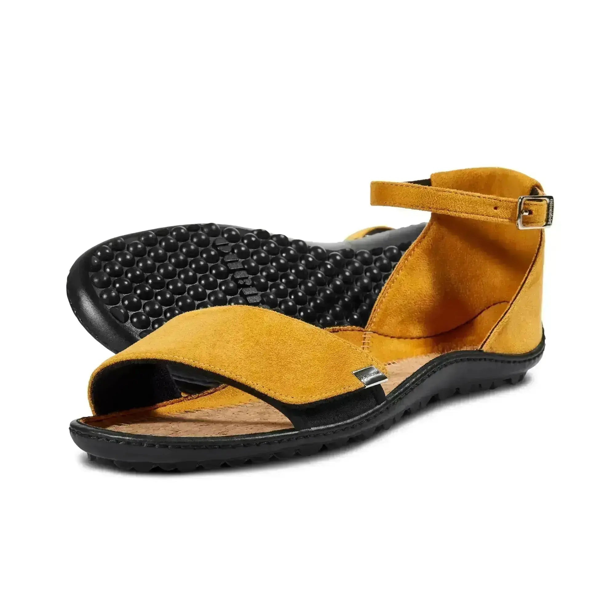 Leguano Jara Gelb - Sandalias barefoot elegantes amarillas para mujer