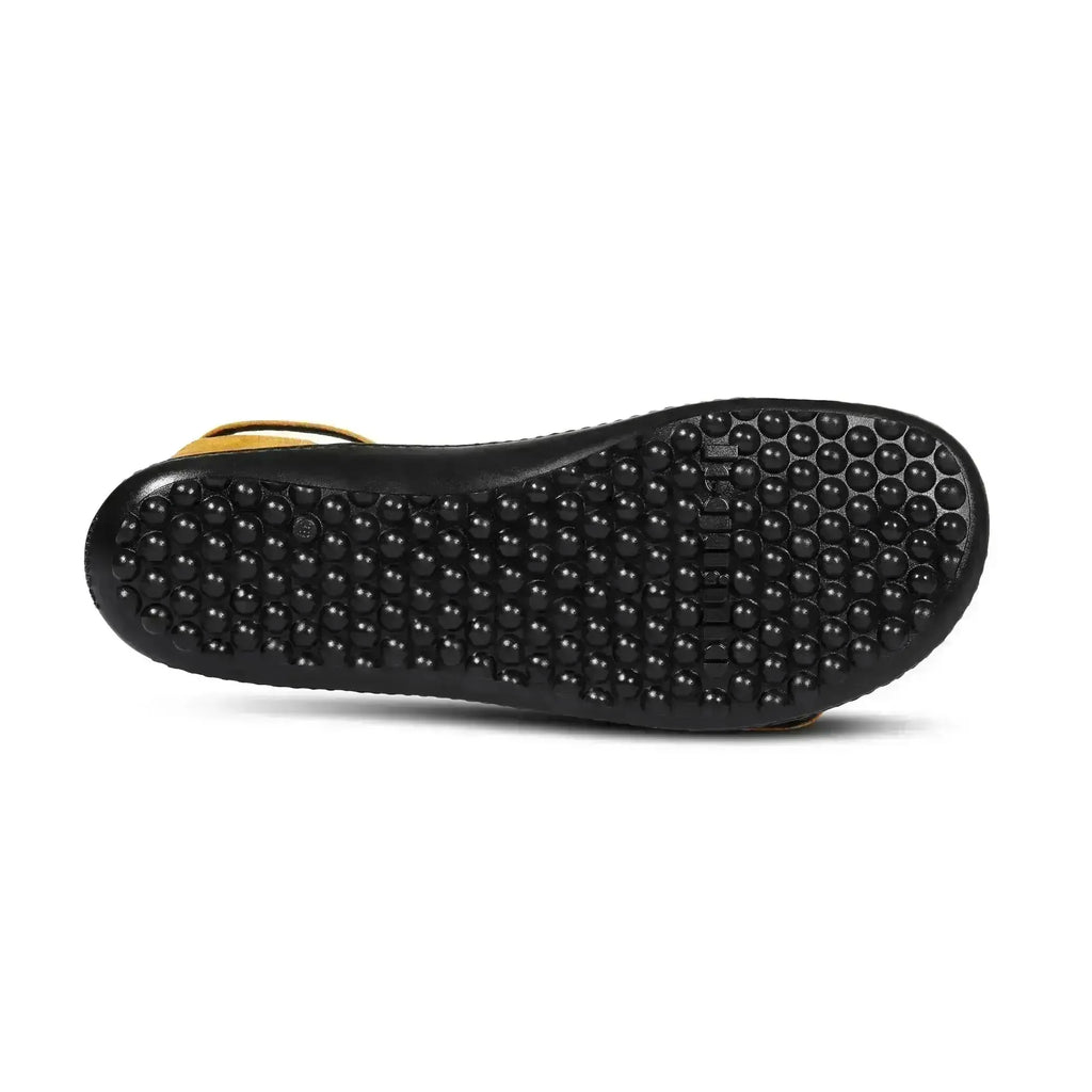 Leguano Jara Gelb - Sandalias barefoot elegantes amarillas para mujer