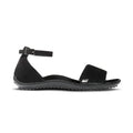Leguano Jara Schwarz - Sandalias barefoot elegantes negras para mujer