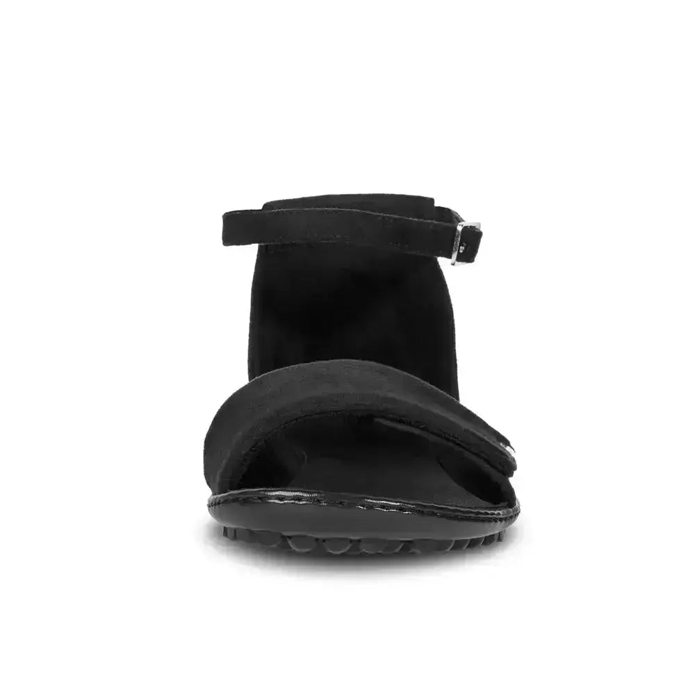 Leguano Jara Schwarz - Sandalias barefoot elegantes negras para mujer