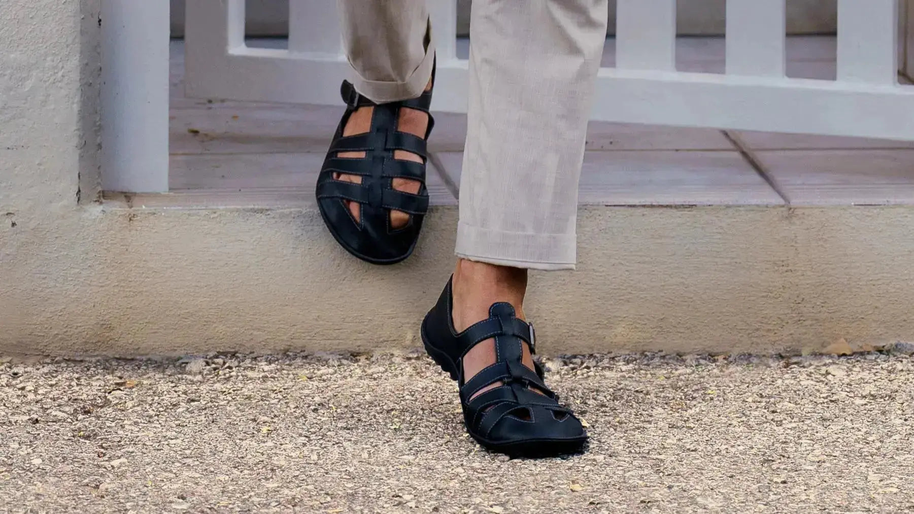 Leguano - Jaro Black - Sandalias barefoot hombre