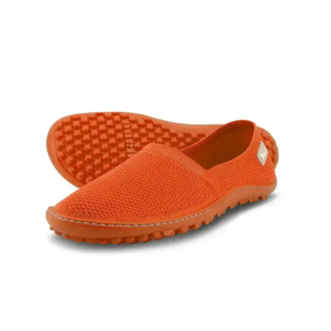 Leguano Slip-ons Flair Orange - Zapatillas sin cordones barefoot ligeras para mujer