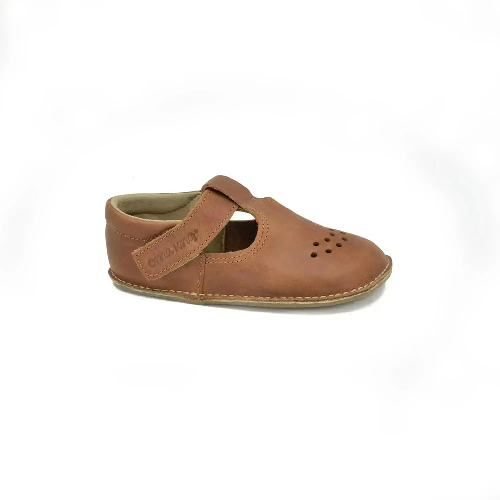 "OmaKing - Lusti Brown - chaussures barefoot pour enfants"