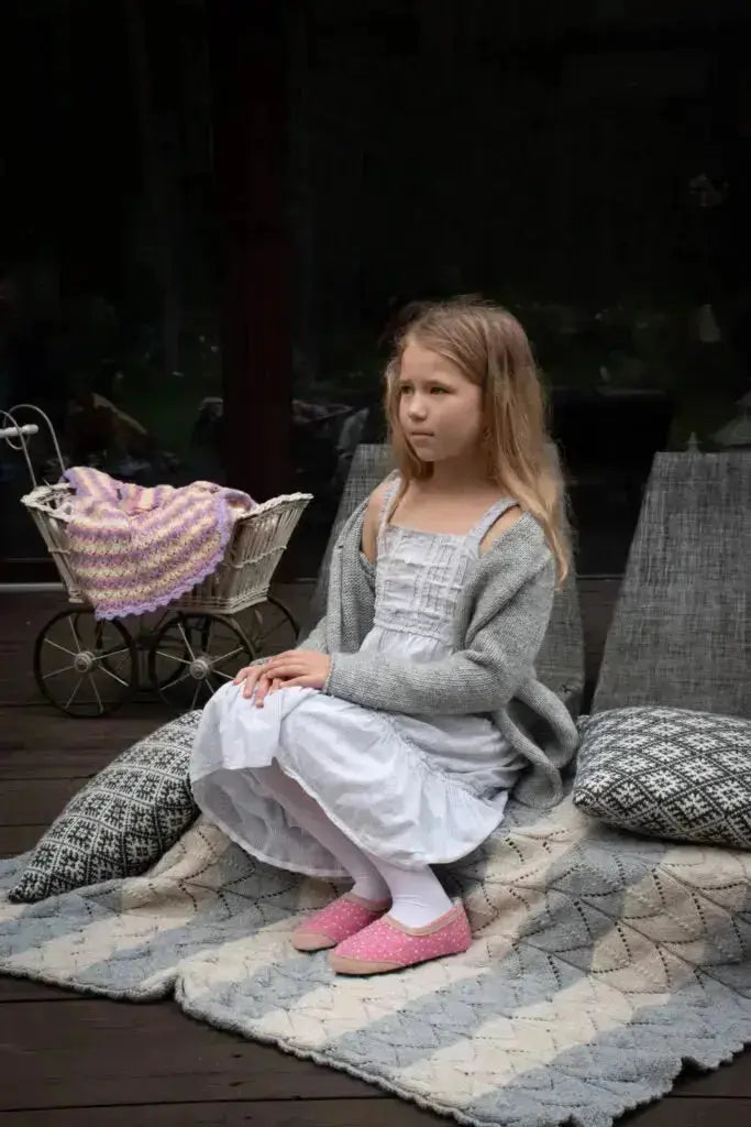 OmaKing - Mini-Suus Rose&Dots - chaussons barefoot en feutre et laine