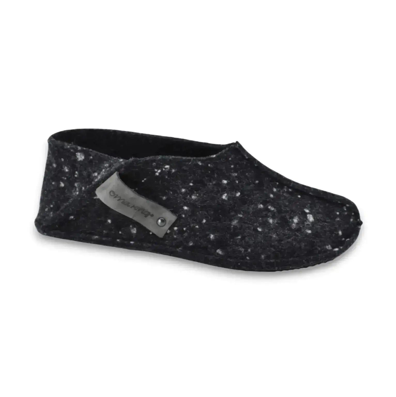 OmaKing - Tohkri Grey & Dots - babuchas de casa barefoot de fieltro unisex