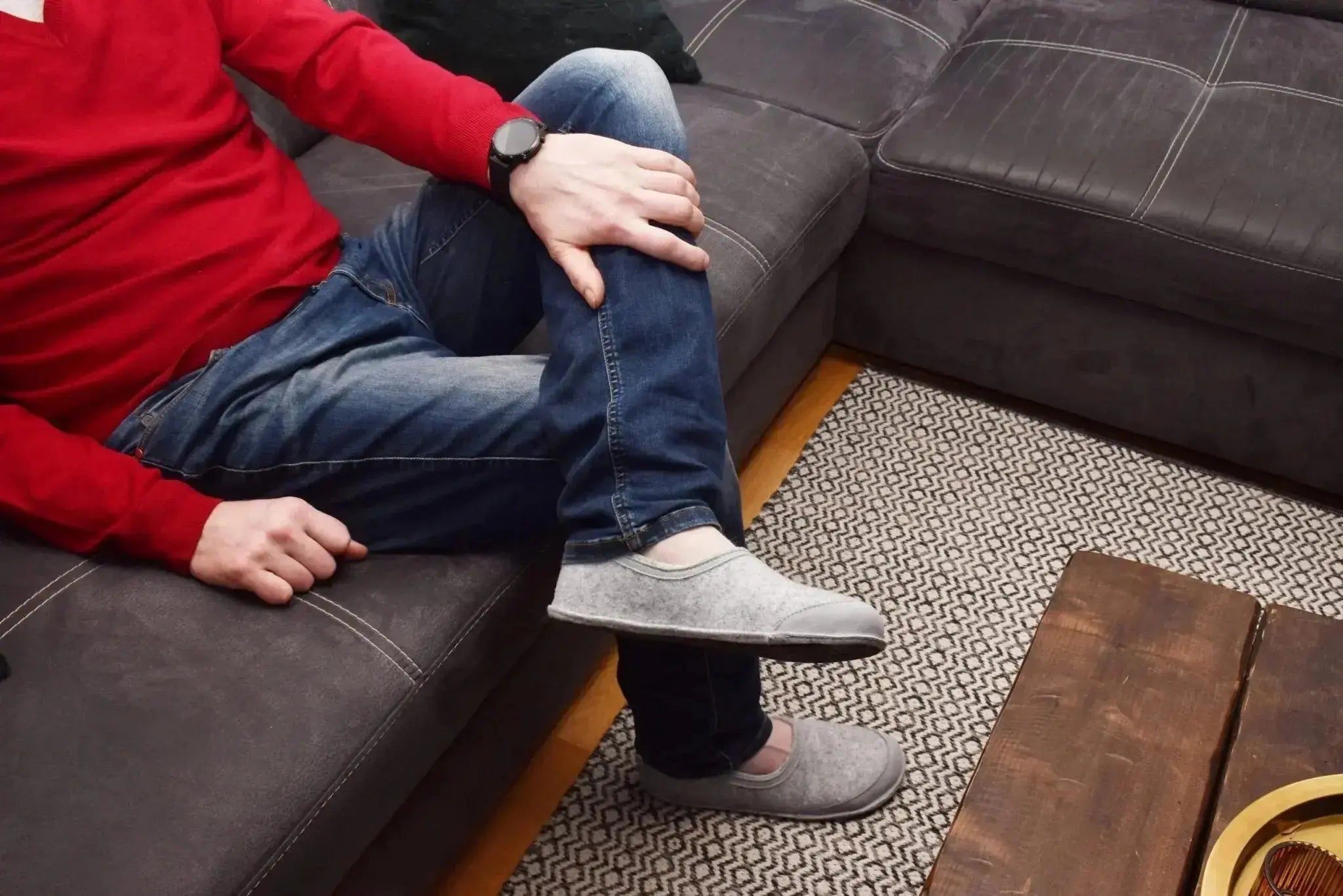 OmaKing - Tuuka Grey - zapatillas de casa barefoot fieltro
