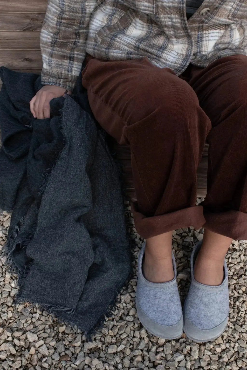 OmaKing - Tuuka Grey - zapatillas de casa barefoot fieltro
