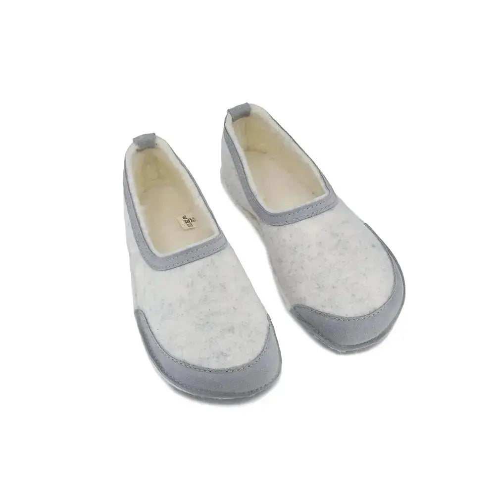OmaKing - Tuuka White - chaussons barefoot en feutre et laine