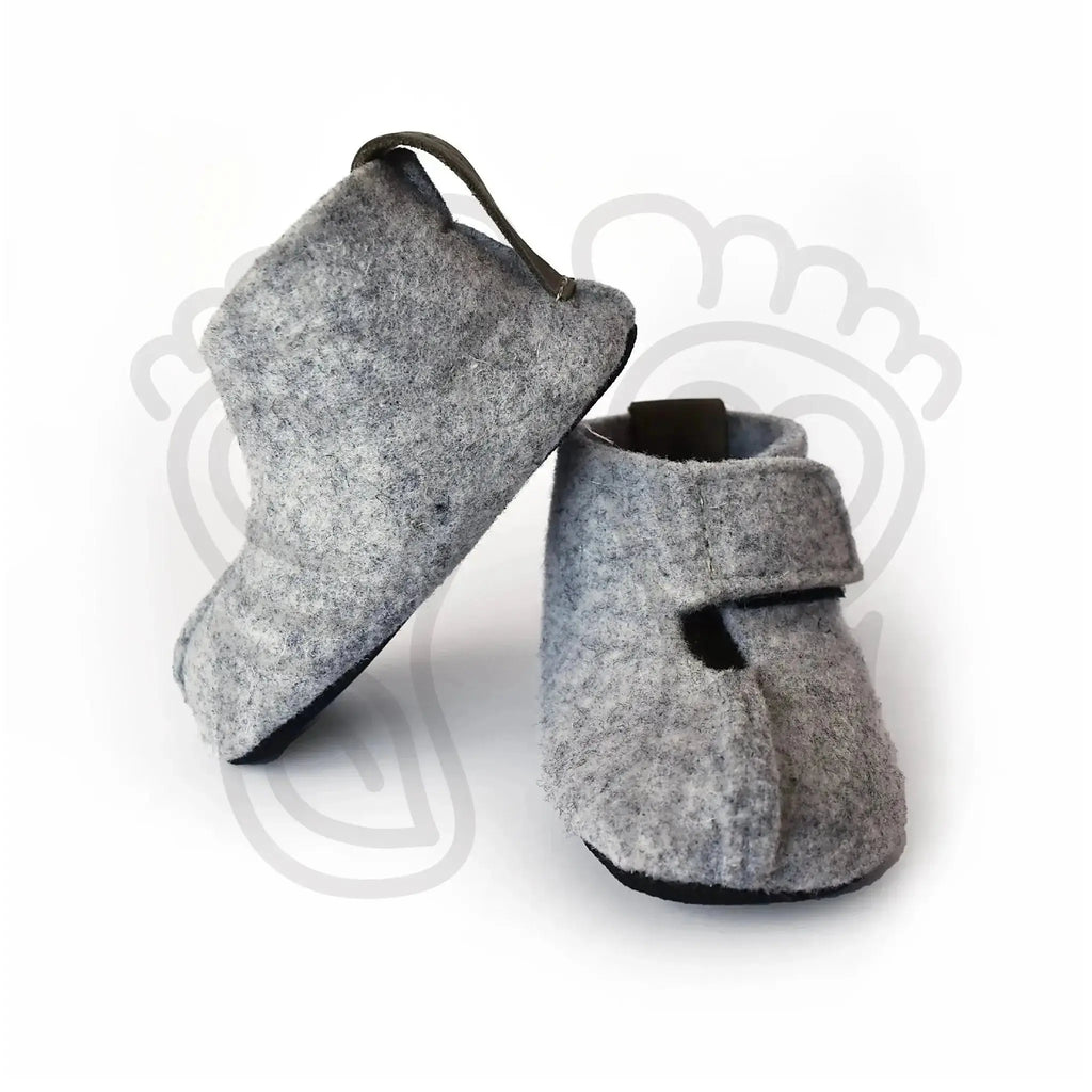 Omaking - Kaku Grey - zapatillas de casa respetuosas infantiles calentitas grises