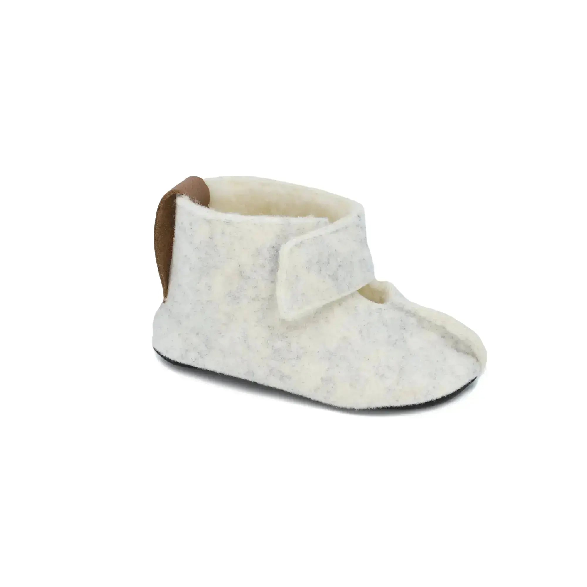 Omaking - Kaku White - zapatillas de casa respetuosas infantiles calentitas de lana blancas