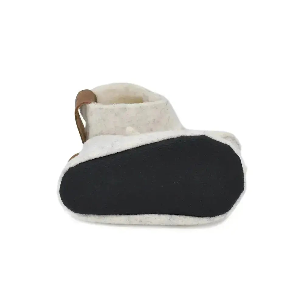Omaking - Kaku White - zapatillas de casa respetuosas infantiles calentitas de lana blancas