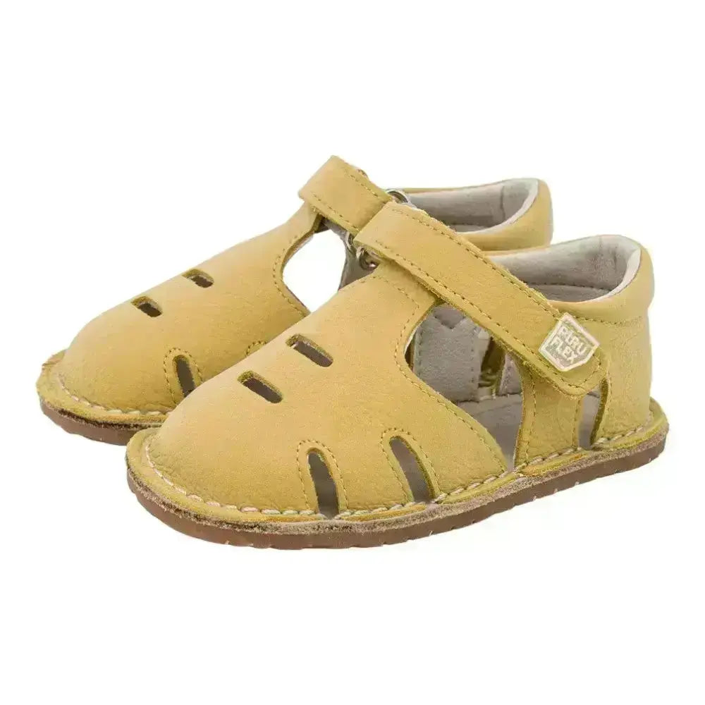 Piruflex - PF323-2 Davinci Mostaza - Sandalias barefoot infantiles