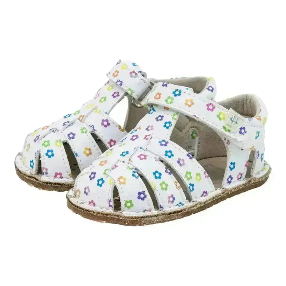 Piruflex - PF324-3 Flores Blanco- Sandalias barefoot infantiles