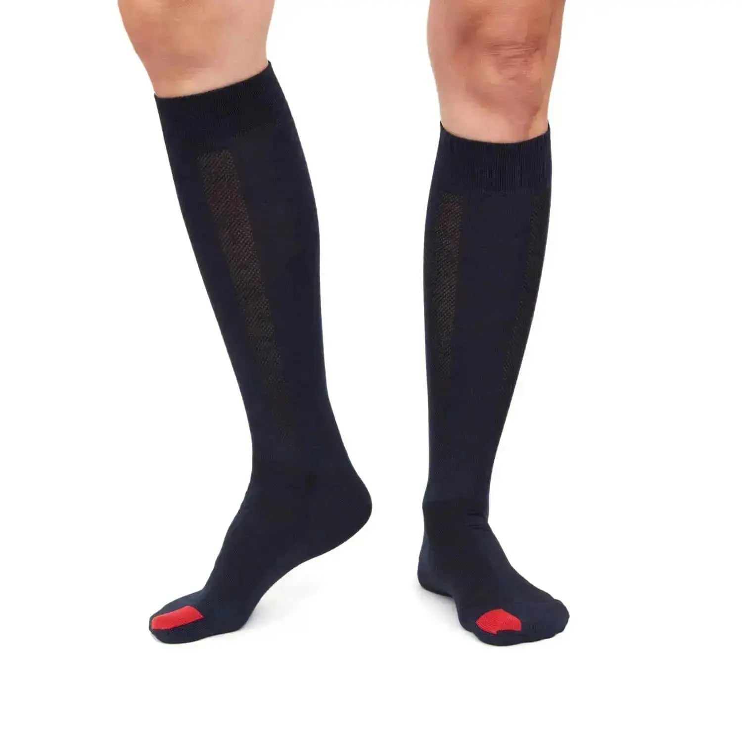 Plus12 - Chaussettes barefoot longues - Laine mérinos - Bleu marine