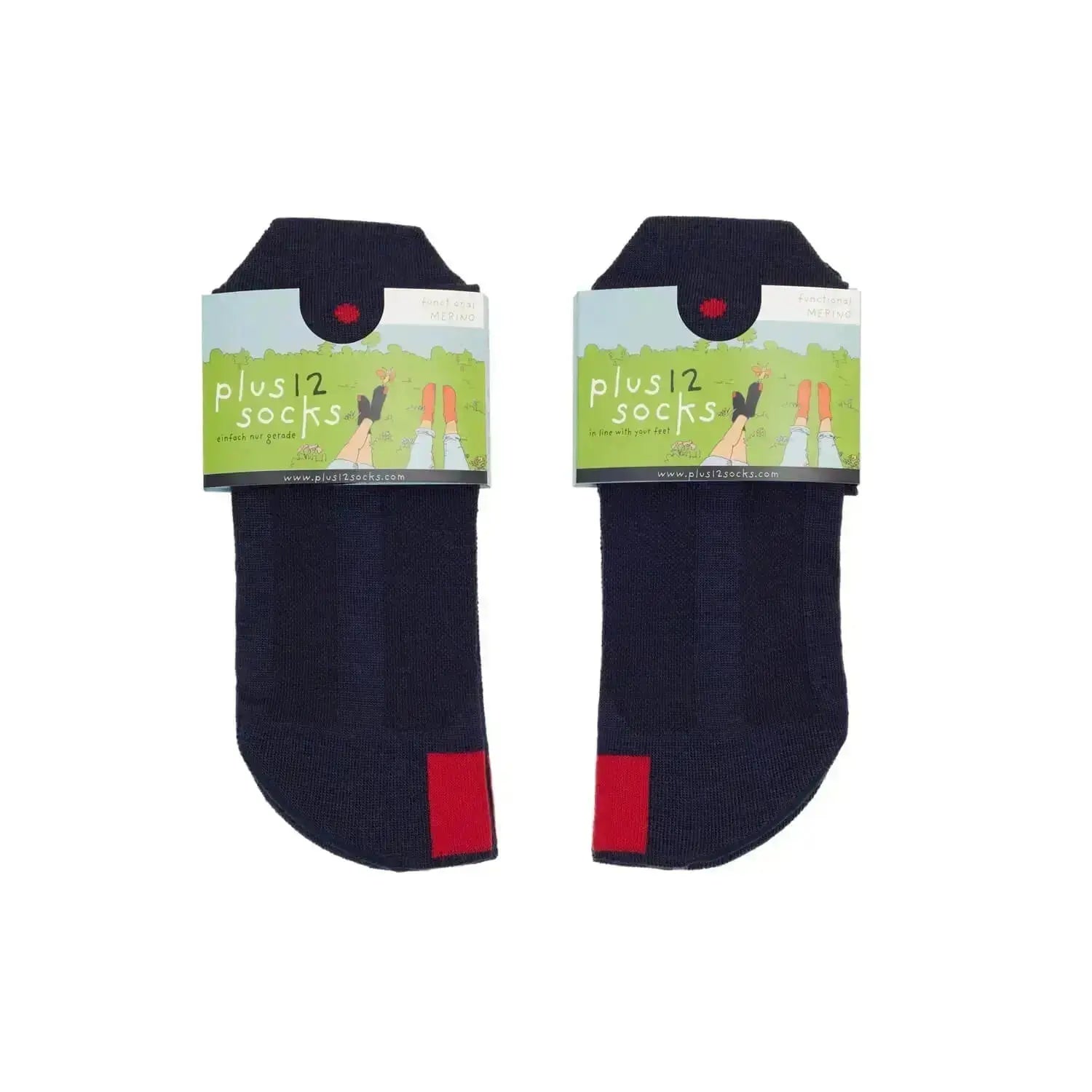 Plus12 - Chaussettes barefoot longues - Laine mérinos - Bleu marine