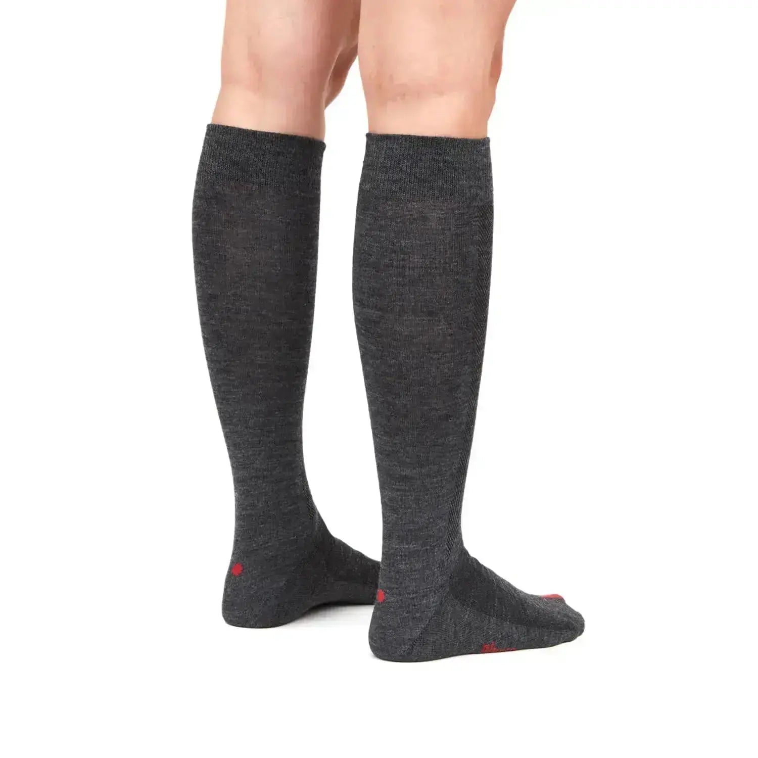 Plus12 - Chaussettes barefoot longues - Laine mérinos - Gris