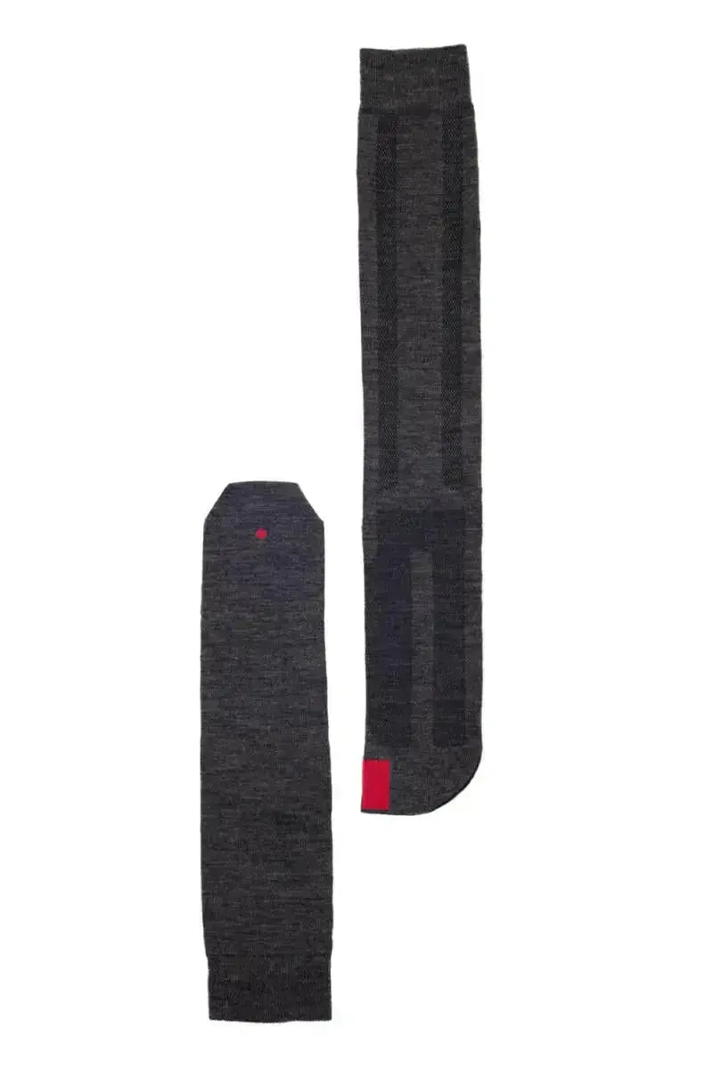 Plus12 - Chaussettes barefoot longues - Laine mérinos - Gris
