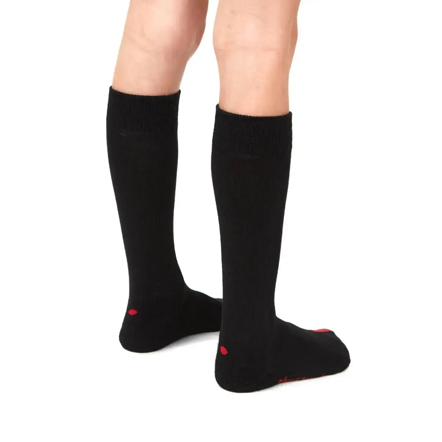Plus12 - Chaussettes barefoot longues - Laine mérinos - Noir