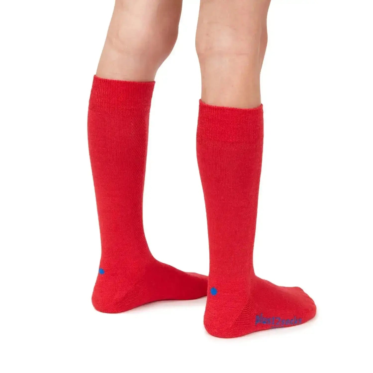 Plus12 - Chaussettes barefoot longues - Laine mérinos - Rouge