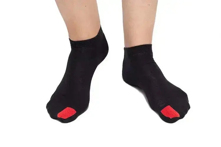 Plus12 - Baskets en coton noir - Chaussettes respectueuses mi-hautes